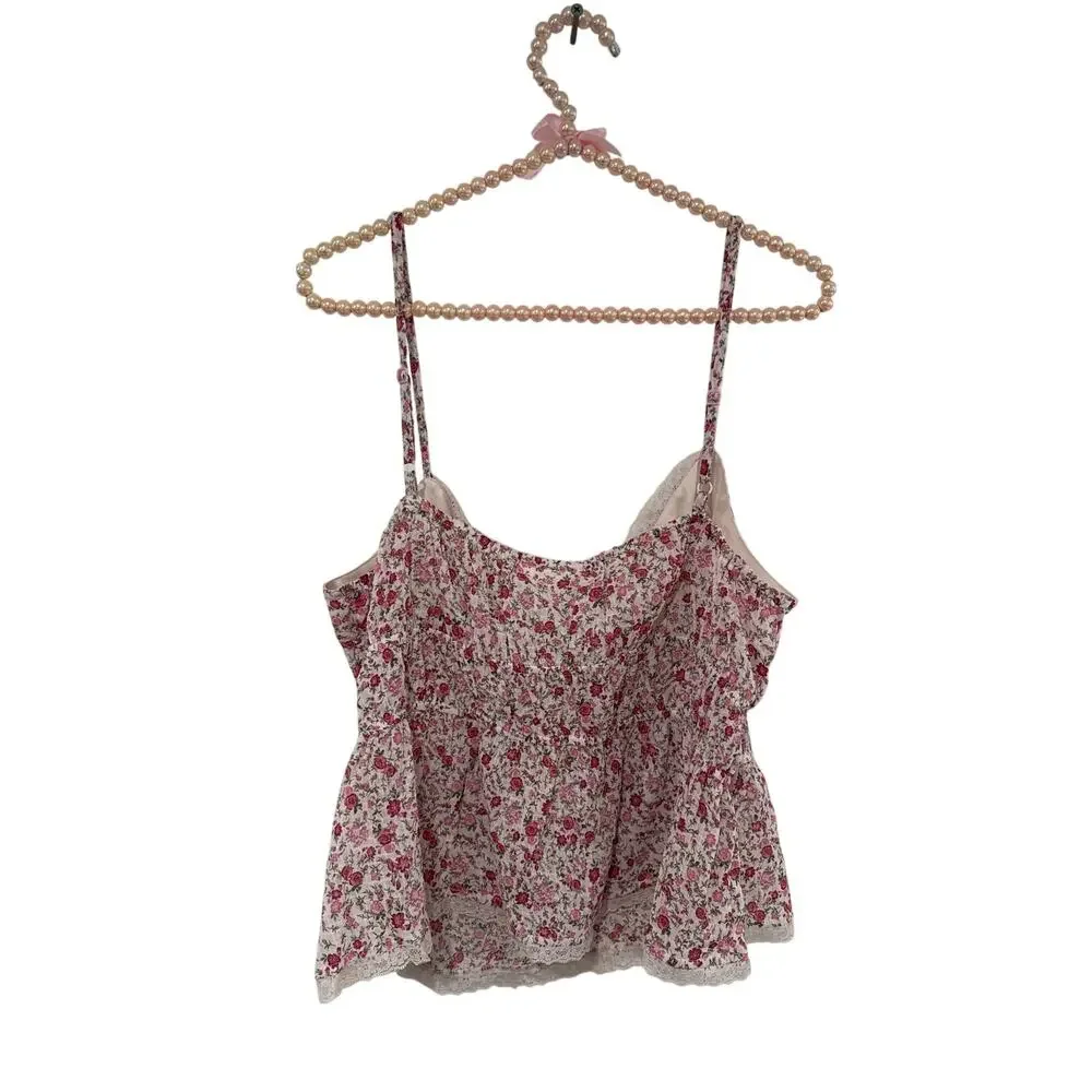 No Boundaries Women's Red Rose Ditsy Cami Top - XS